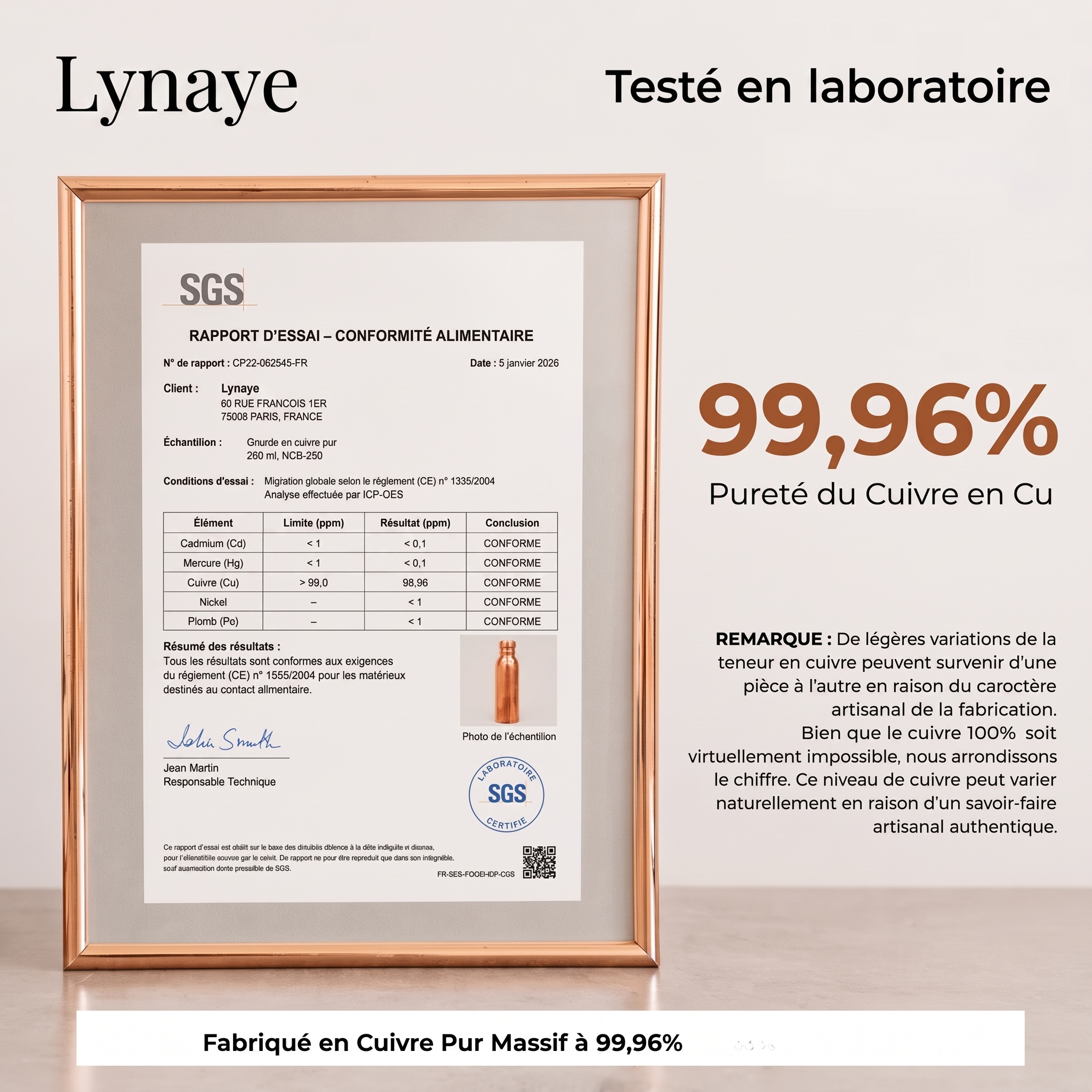 LYNAYE™ — Gourde en Cuivre Pur